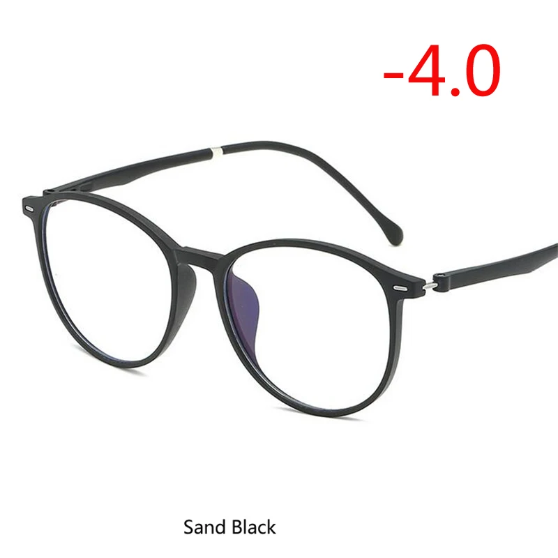 Myopia 400 Рецептурные-0,5-1,0-1,5-6,0 ретро овальные готовые очки для близорукости унисекс сверхлегкие близорукие очки - Цвет оправы: Myopia 400