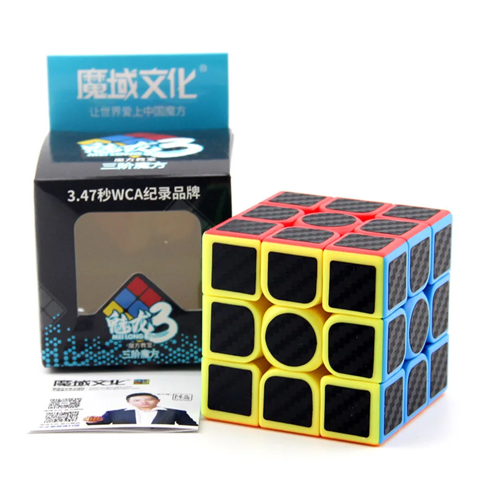 MOYU MeiLong3 углеродное волокно 3x3x3 безопасный АБС пластик Профессиональный Stickerless 3x3