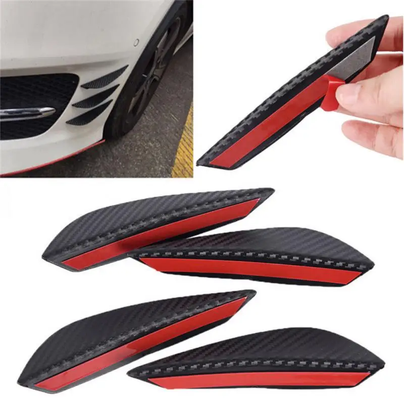 

4 Pcs Good Quarlity Black Soft Rubber Car Front Bumper Anti-Collision Protection Strips Decal Decration