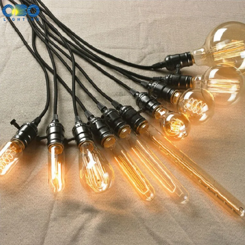 Лампы накаливания Edison E27 держатель лампы 110 В/240 в 2300K старинное украшение