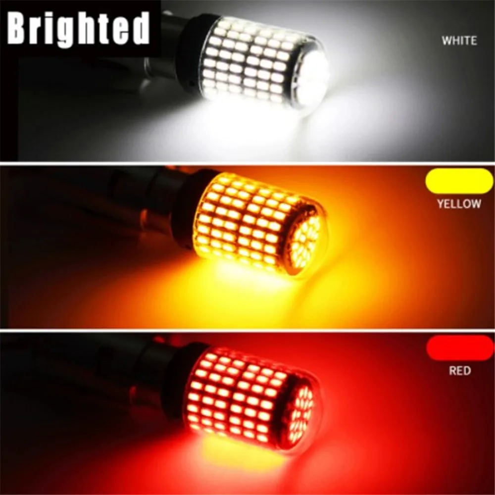 4 шт. T20 7440 W21W светодиодные лампы 3014 144smd LED CanBus No Error 1156 BA15S P21W BAU15S PY21W для указателя