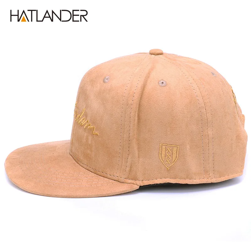 HATLANDER однотонные замшевые снепбеки с вышитыми буквами Кепка в стиле хип хоп для