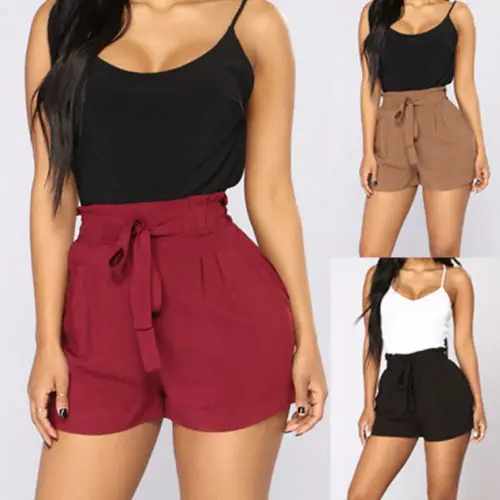 Летние популярные плиссированные повседневные свободные шорты на шнуровке