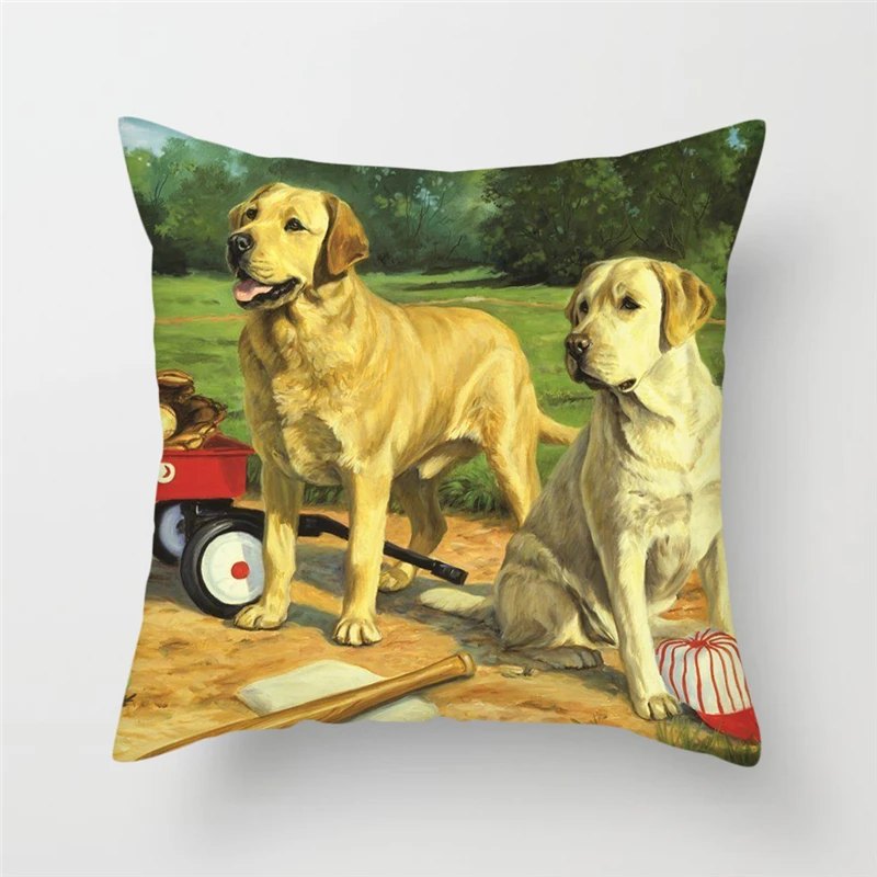 Fuwatacchi Dogs Throw Pillows Cushion Covers Dog Couple Pillow for Home Sofa Decor Funny Animal Square Plush Pillowcases | Дом и сад