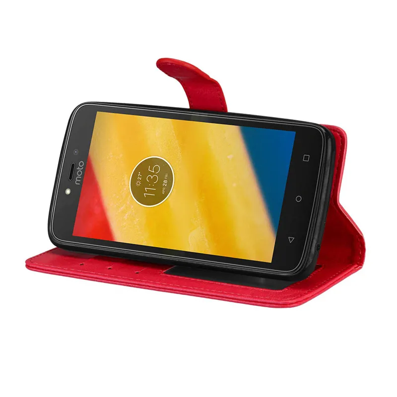 Чехол из искусственной кожи для Motorola Moto C Plus чехлы с откидной крышкой ретро чехол