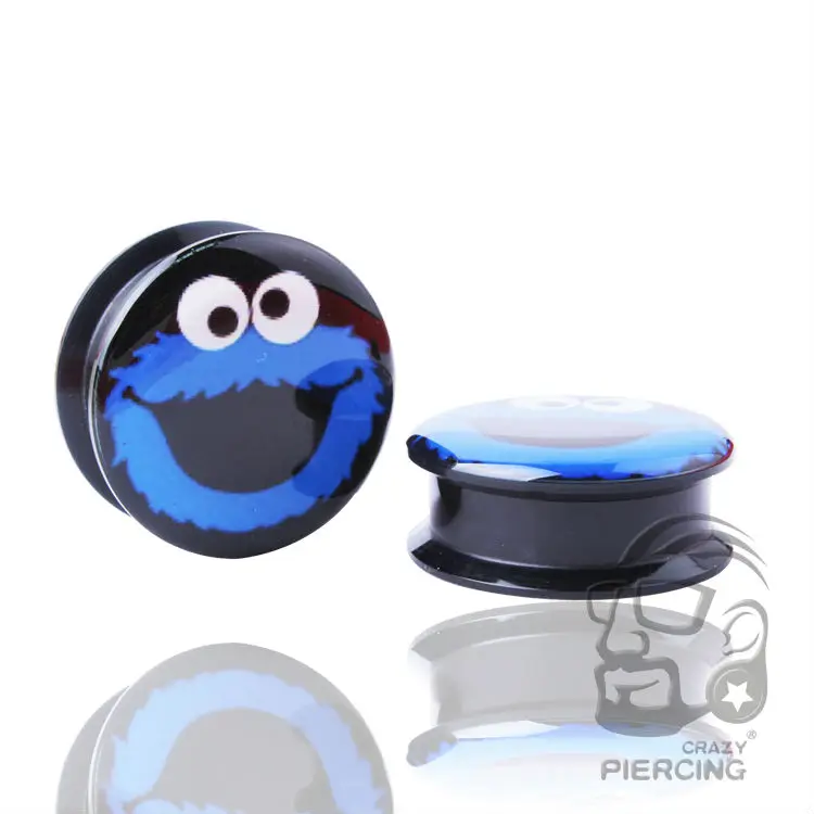 Синий Сова затычка для ушей винт УФ Акриловые плоть ушной туннельный датчик