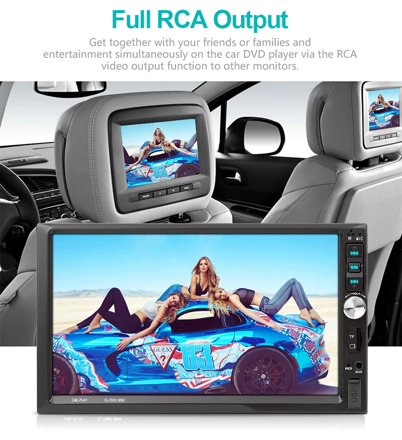 Радио автомобиля Bluetooth FM AUX USB Авто Аудио плеер Зеркало Ссылка для Andriod 2 Din Авторадио с камерой заднего вида дистанционное управление