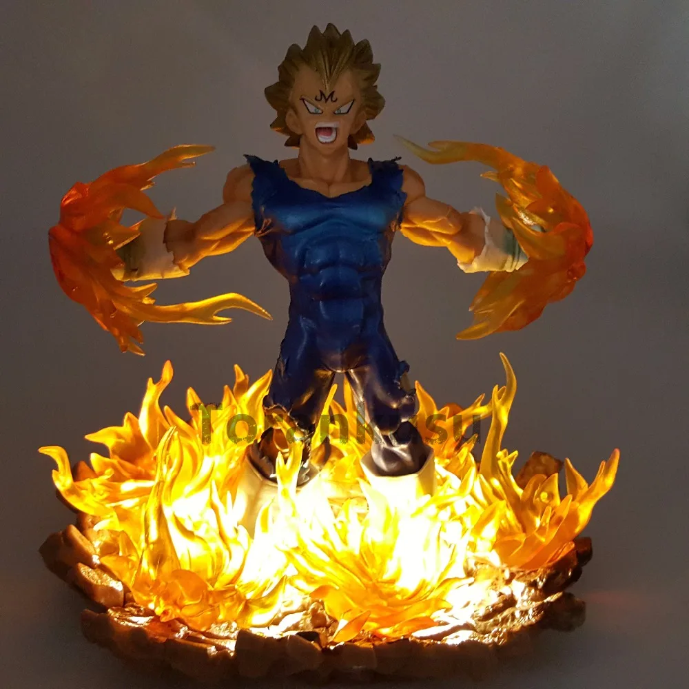 Dragon Ball Z Vegeta Super Saiyan светодиодный световой эффект ПВХ Фигурки 160 мм аниме Жемчуг