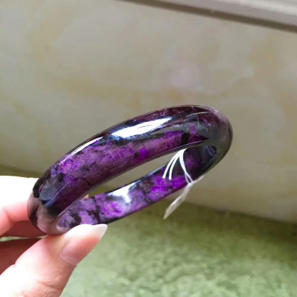 Genuine Natural Sugilite Gemstone Crystal Woman Bangle Inner Diameter 58mm AAAAA 12x8mm Drop Shipping | Украшения и аксессуары