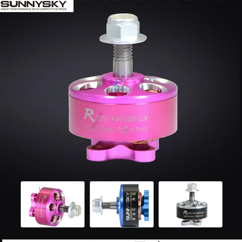 SUNNYSKY R2207 CW/CCW 1800KV 2580KV 3-4S бесщеточный двигатель для FPV RC мини гоночный Дрон розовый