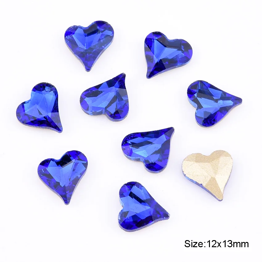 Blue 5 шт блестки ногтей сердце горный хрусталь 3d ногтей искусство DIY телефон Скрапбукинг свадебные декоративные новые украшения для ногтей YHA121 - Цвет: Blue