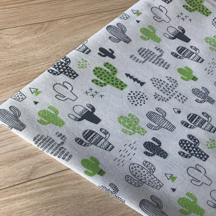 Кактус хлопок печать на льняной ткани хлопчатобумажная ткань для DIY ручной работы Текстиль Швейные сумки скатерть материал