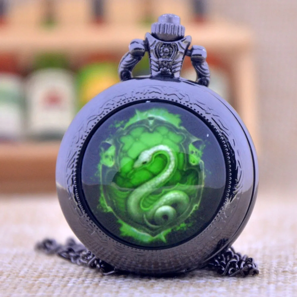 Хогвартс Гарри Поттер Слизерина школа зеленая змея черный/бронзовый/серебряный