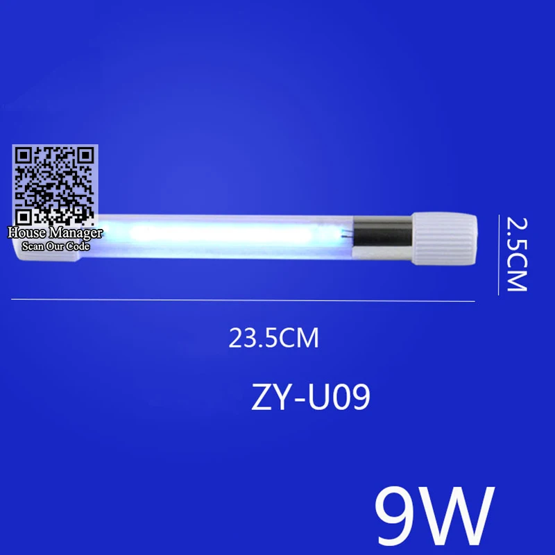 9W UV Lamp УФ стерилизатор лампа, ультрафиолетовая бактерицидный светильник стекло, погружной фильтр водонепроницаемый для аквариума, удалить водоросли, Дезодорировать - Цвет: 9W UV Lamp