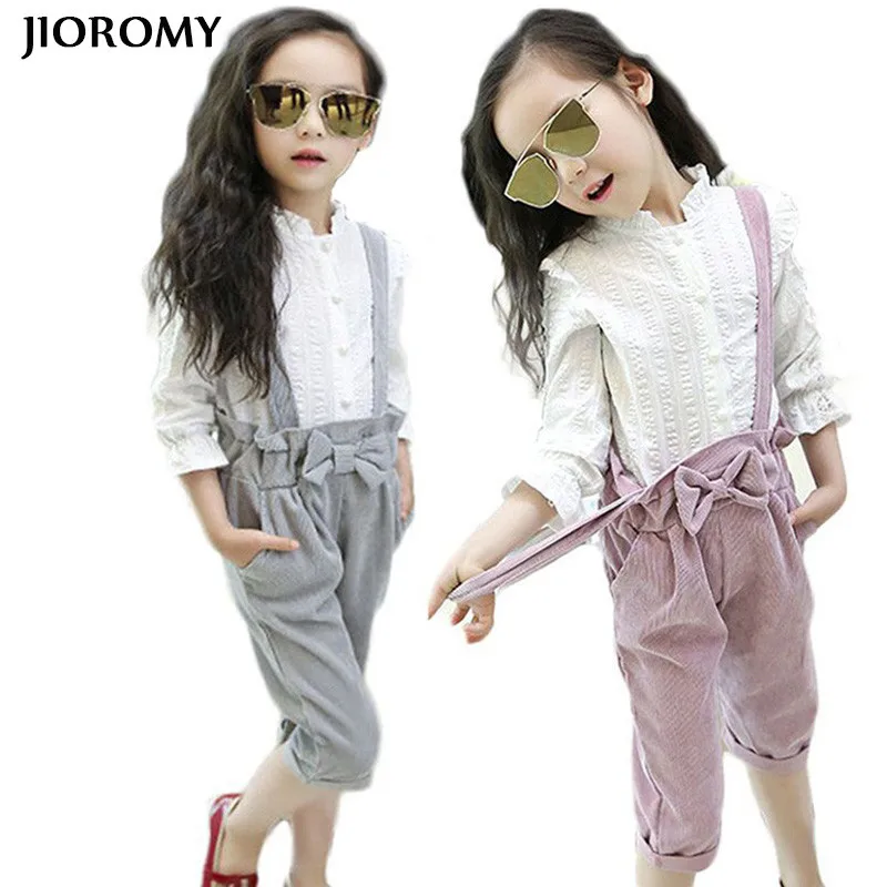 JIOROMY/комплект одежды для больших девочек осень 2019 футболка с ушками + вельветовые