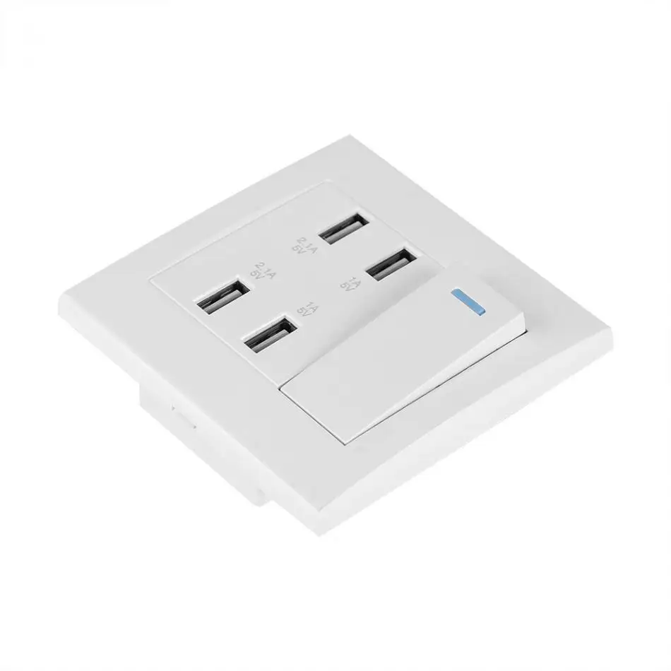 Настенное зарядное устройство с 4 выключателями 5 В 220 А/1 А 250 мА|wall mount charger|usb charger