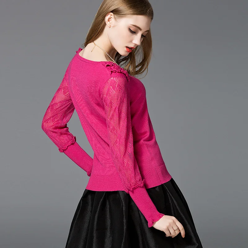 2017 New Fashion Women Sweaters and Pullovers Autumn Winter Long Sleeve Loose Knitted O-neck Red Female | Женская одежда