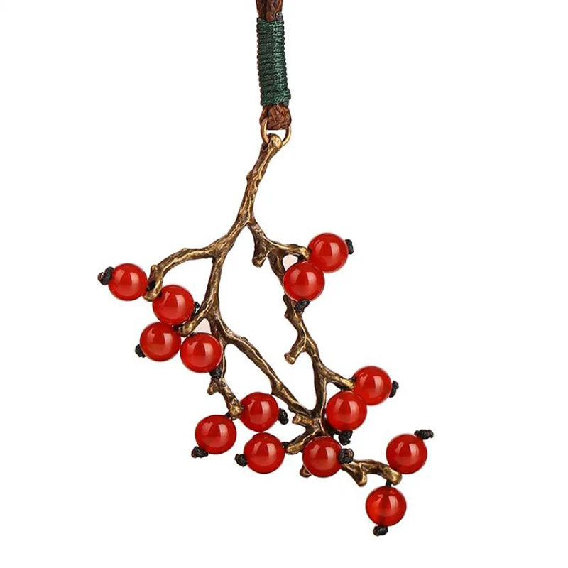 Original Design Ethnic Handmade Tree Branch Long Necklace Natural Stone Beads For Women Clothes Accessories Jewelry | Украшения и