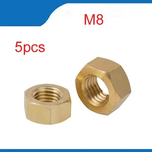 

5PCS Cheap Copper Nut Hex Nuts Brass Nuts M8 DIN934