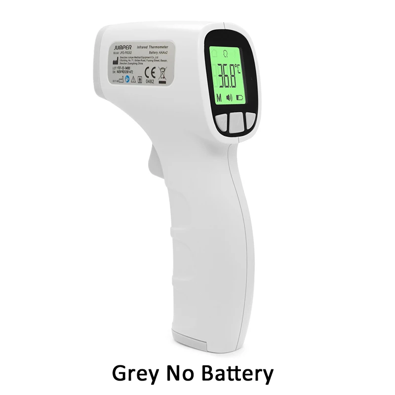 Grey no battery Джемпер детский термометр инфракрасный цифровой ЖК-дисплей измерения тела Лоб ухо Бесконтактный взрослый высокая температура тела ИК дети Termometro - Цвет: Grey no battery