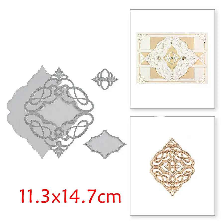 H2868 diamond lace Кружева силуэт рамки различные металлические режущие штампы Горячая фольга плиат для скрапбукинга тиснение DIY бумажные карты рукоделия Шаблоны - Цвет: H2868 diamond lace