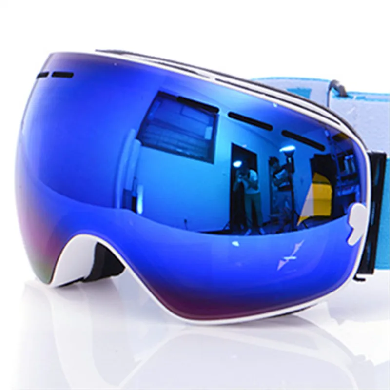 ski goggles white Лыжные очки, новые брендовые Профессиональные противотуманные двойные линзы UV400 большие сферические мужские и женские лыжные очки для катания на лыжах и сноуборде - Цвет: ski goggles white