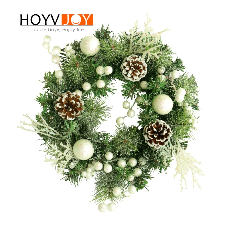 HOYVJOY Рождественский венок на заказ украшение двери искусственный с натуральным