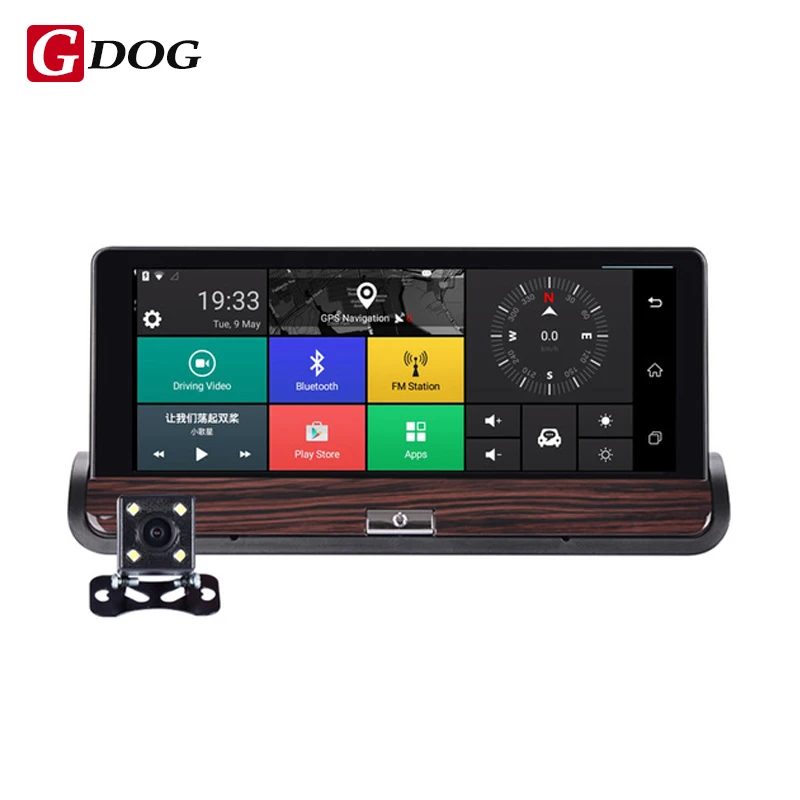 Новые 3g видеорегистратор dvr заднего вида Android 5.0 GPS bluetooth fm WI-FI Двойной объектив