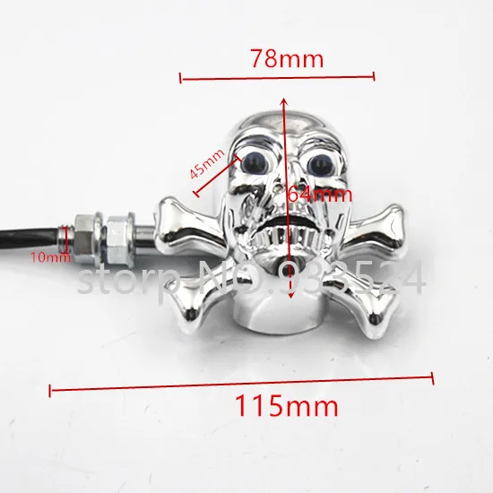Универсальный Мотоцикл аксессуары части череп светодиодный указатель поворота
