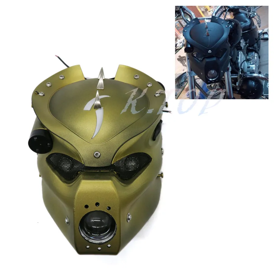 Светодиодная фара для мотоцикла с черепом и кронштейном Harley Honda Yamaha Kawasaki Suzuki на