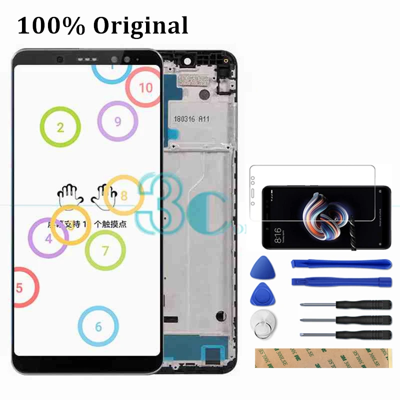 Xiaomi Redmi Note 5 Pro ЖК-экран+ рамка Redmi Note5 Pro дигитайзер сборка Замена Ремонт Запасные части