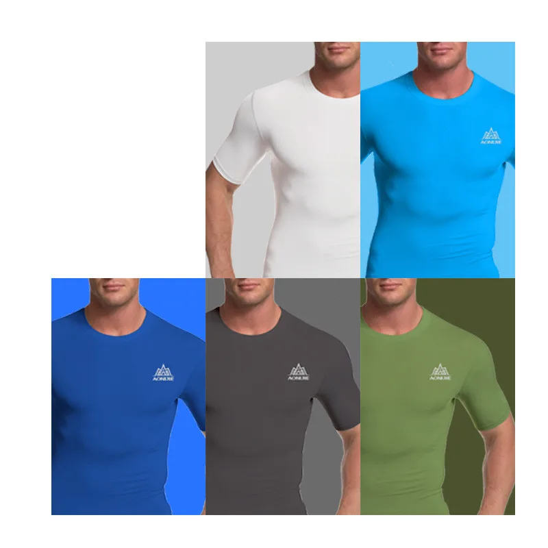 AONIJIE Summer Men's Outdoor Sport Gym Short Sleeved Jersey Plus Size Dry Fit Breathable T-shirt for Running Basketball Cycling | Спорт и