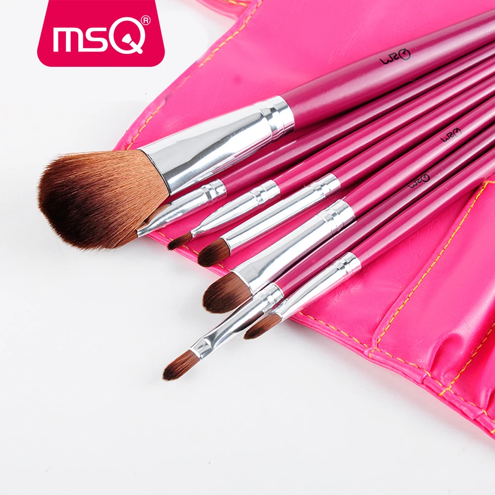 MSQ Профессиональный 7 шт. Макияж Расчёски для волос набор мягкой Synthetc с ПУ кожаный