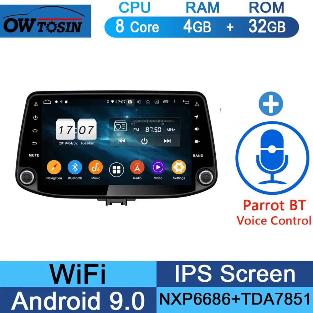 32G Parrot BT " ips 8 ядерный 4 Гб+ 64 ГБ Android 9,0 автомобильный мультимедийный плеер для hyundai i30 gps навигация радио DSP CarPlay Parrot BT - Цвет: 32G Parrot BT