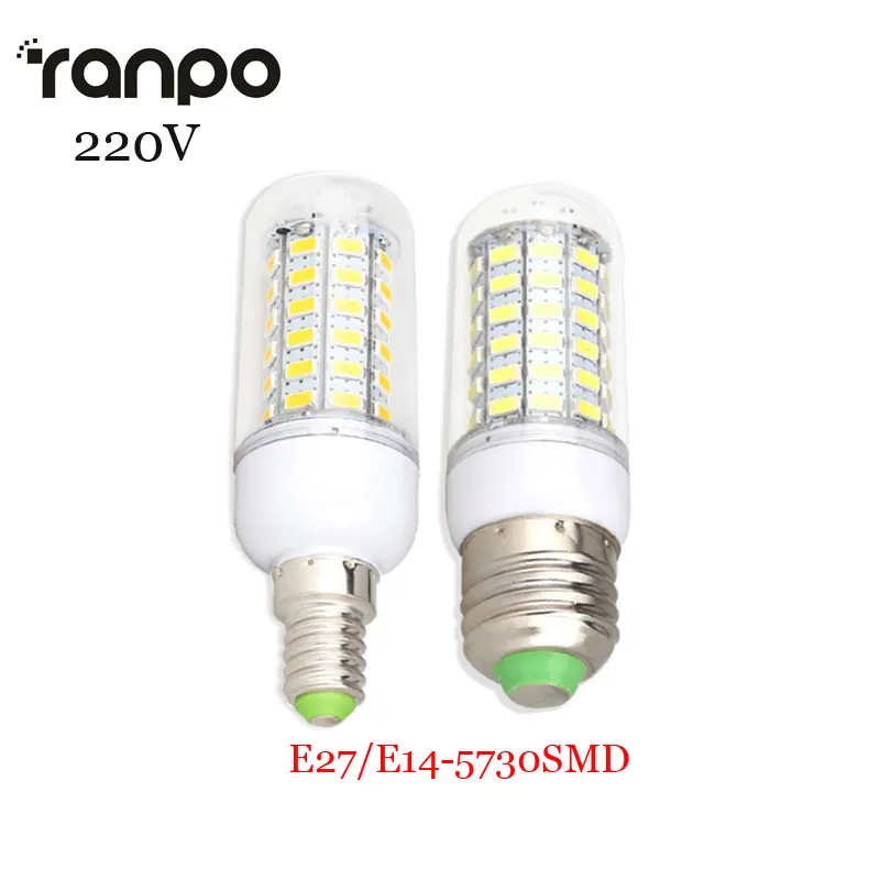 Новые яркие E27 E14 светодиодный светильник SMD 5730 3 Вт 7 12 15 18 20 25 свет кукурузы лампы