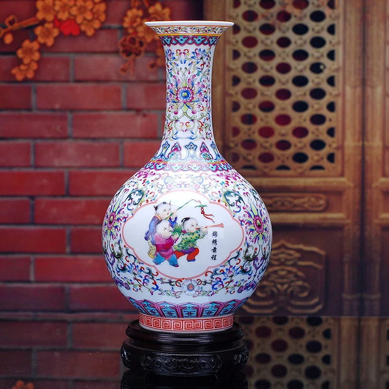 Винтажная античная керамическая свадебная декоративная ваза, восстанавливающая древние белые цветочные вазы дворца.