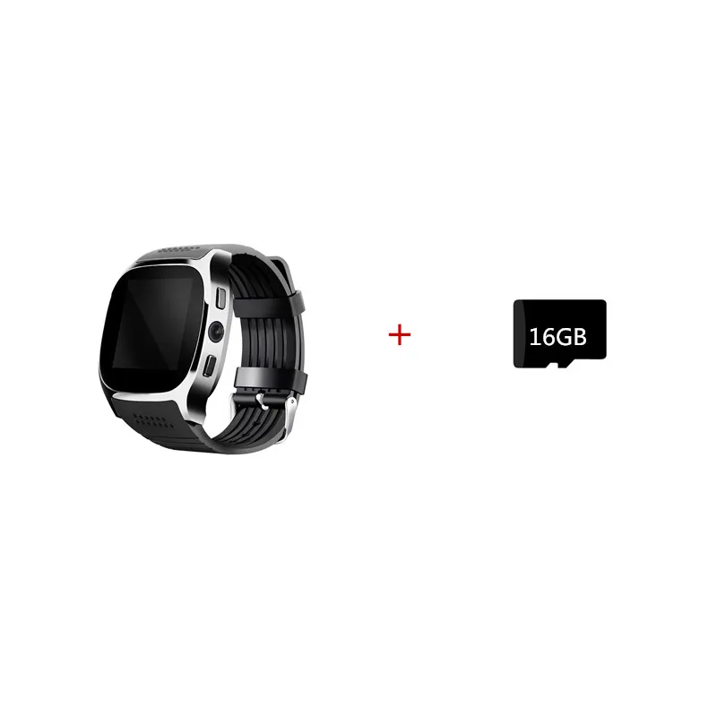 Black 16GB Умные часы с поддержкой sim-карты и карты TF с камерой, синхронизация вызовов, сообщения, мужские и женские умные часы, Bluetooth часы для смартфонов на Android - Цвет: Black 16GB