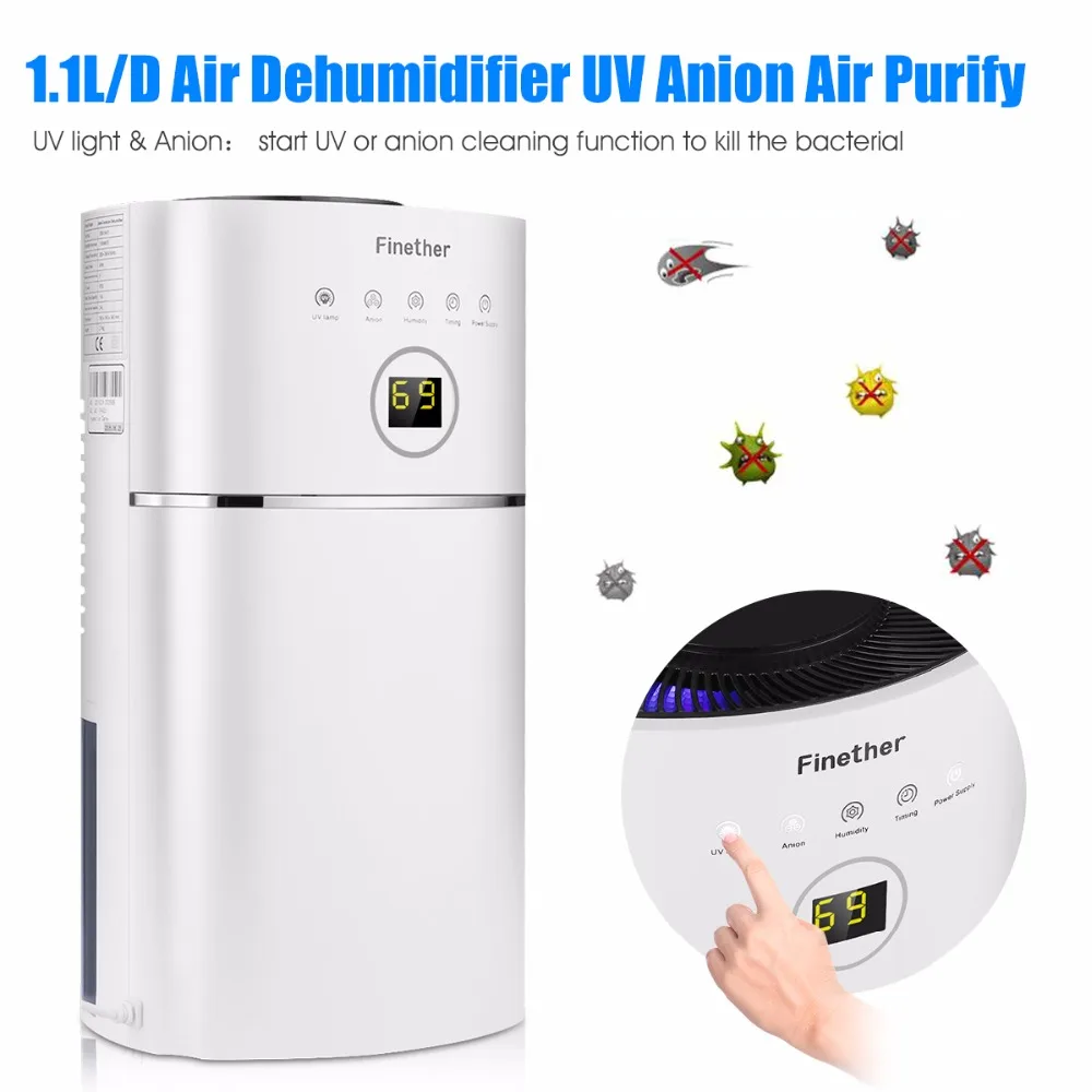 Finether DS01A 01 2.4L емкость цифровой осушитель воздуха анион УФ низкой энергии очистки