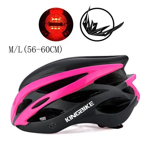 KINGBIKE Женский Мужской велосипедный шлем дорожный горный шлем с козырьком MTB велосипедный шлем защитный задний фонарь casco ciclismo - Цвет: J-872-P
