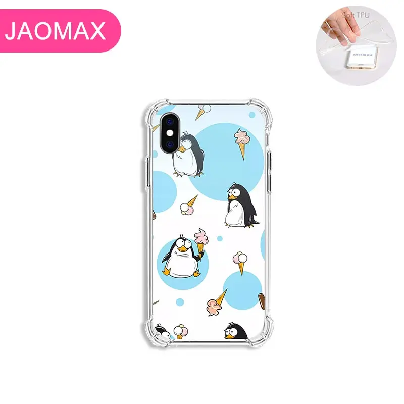 Jaomax мягкий силиконовый прозрачный Анти-осень мороженое пингвинов Чехол для