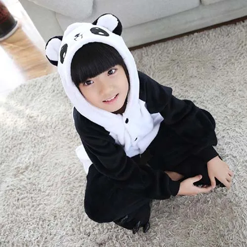 Panda 1 Новые детские комбинезоны кигуруми с пандой, комбинезон для взрослых и детей с капюшоном, пижамы с животными, фланелевые костюмы для костюмированной вечеринки - Цвет: Panda 1