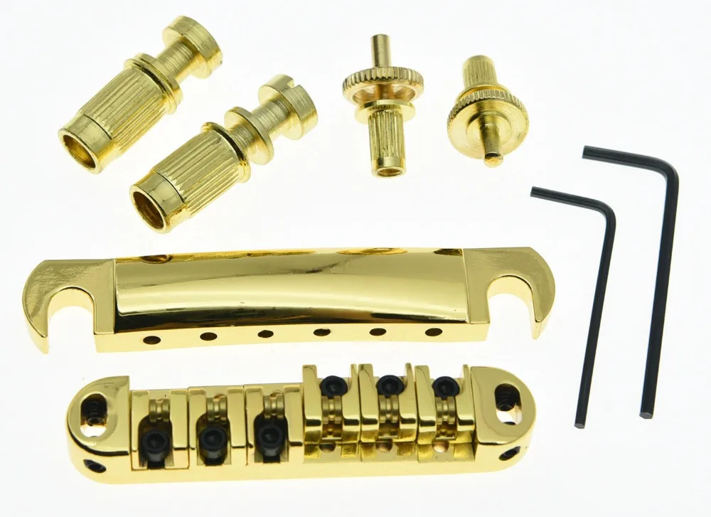 

Gold LP Guitar Tune-o-matic Roller Saddle Bridge & Tailpiece Set