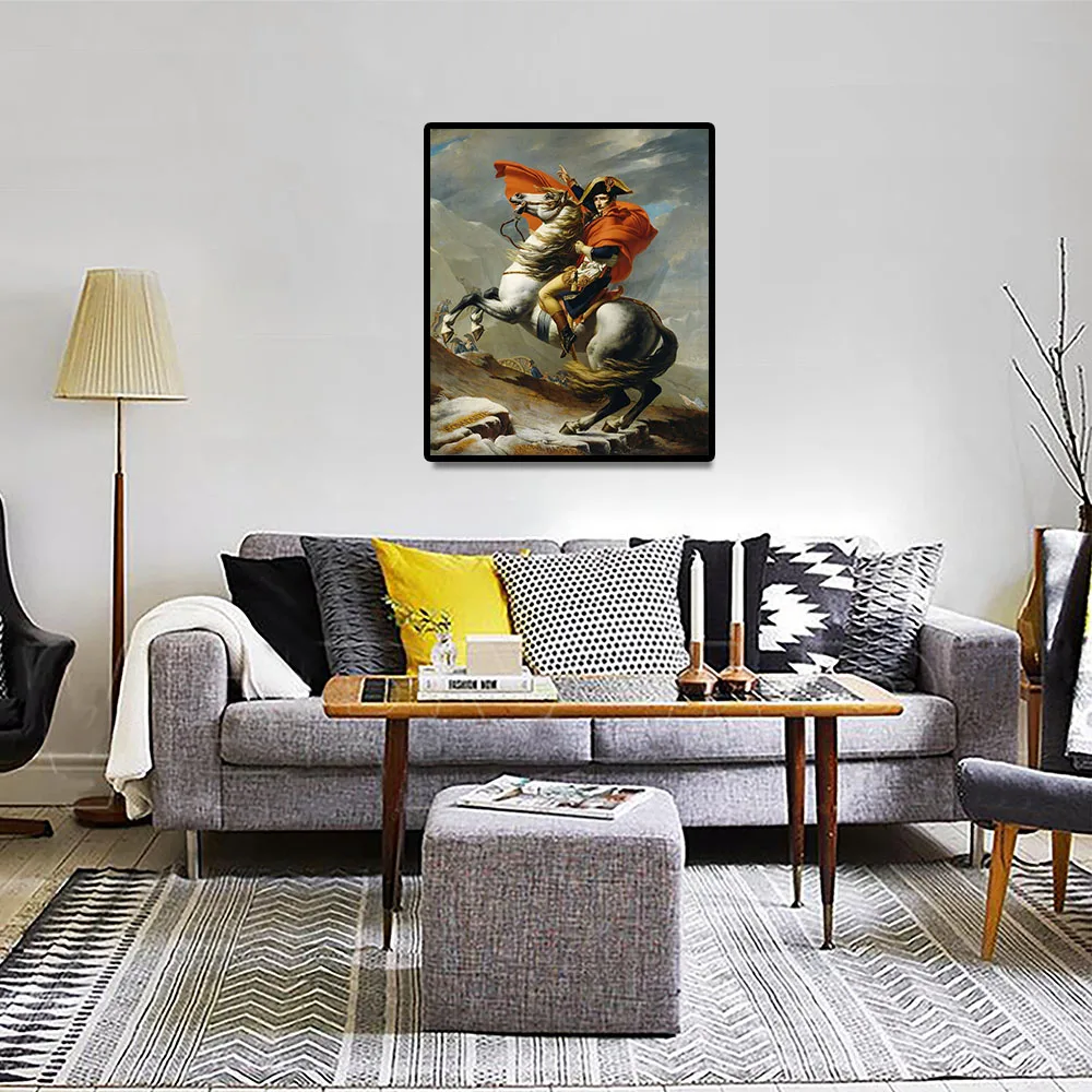 Nordic Napoleon Crossing The Alps By Jacques Canvas Paintings On Poster Cuadros Picture For Home Decor | Дом и сад