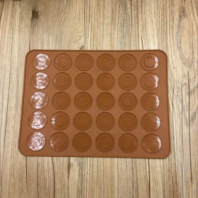 brown 30 полости силиконовый коврик для макарон DIY коврики для выпечки торт Кондитерская печь форма для выпечки лист 21,5 см X 29,5 см Инструменты для выпечки кухонный инструмент - Цвет: brown