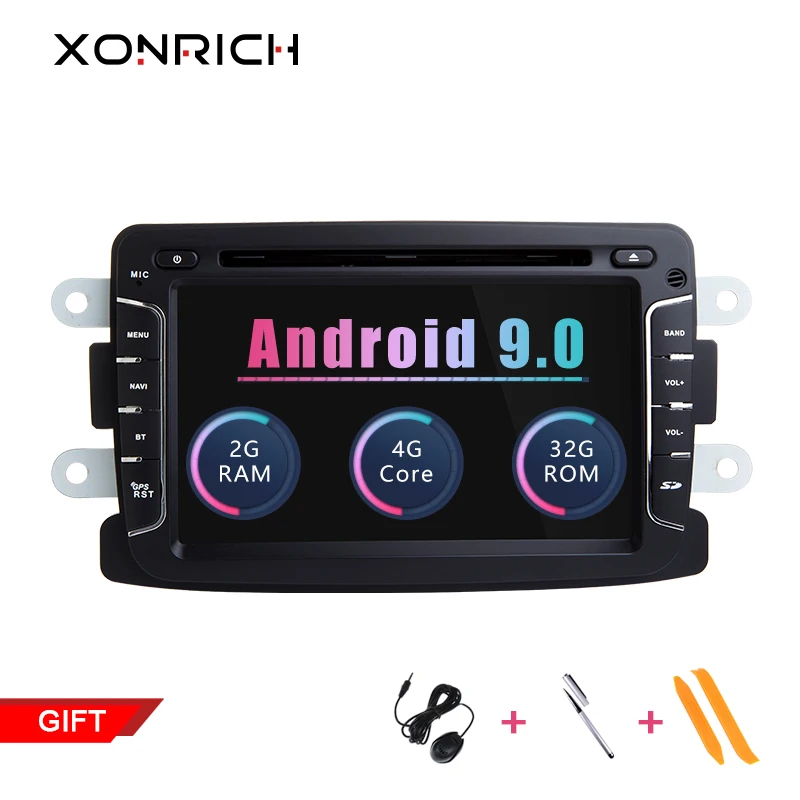 Xonrich Автомобильный мультимедийный плеер Android 9 0 Automotivo 2 Din для