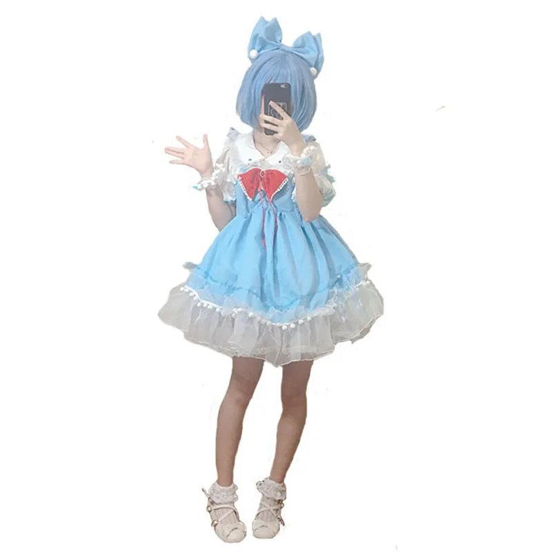 Аниме Touhou Project платье Cirno Косплэй костюм с аксессуар для волос 11 |