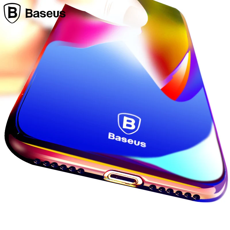 BASEUS чехол для iPhone 7/7 плюс Роскошный прозрачный градиент Цвет Телефон 7 Plus Coque