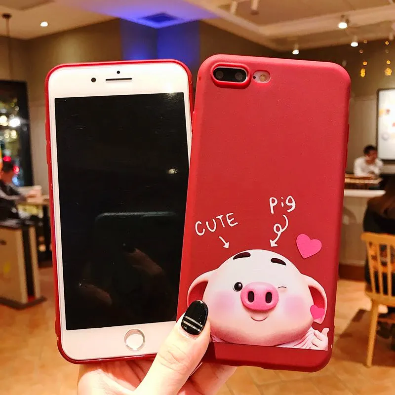 Cartoon Funny Pig Phone Case For iPhone 6 7 8 Plus X XR XS Max Lovely Cases 7Plus Soft TPU Silicon Cover Capa |