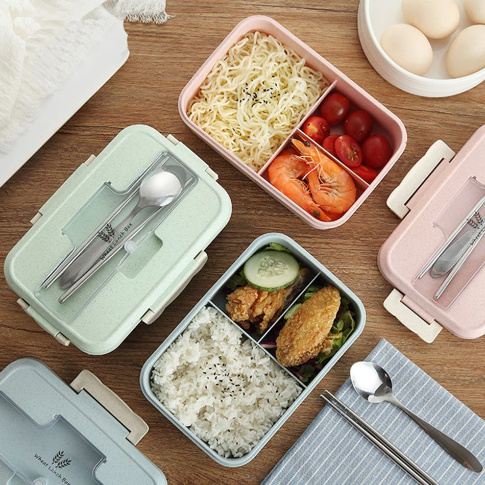 Microwavable Food Container With Spoon Multi Boxed Lunch Box Office School Korean Leakproof Boxes Set | Дом и сад