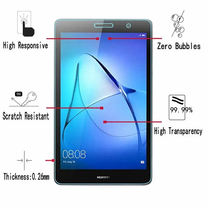 Защитное стекло закаленное для Huawei MediaPad T3 7 0 8 9 6 10 дюймов Honor KOB L09 защитная пленка